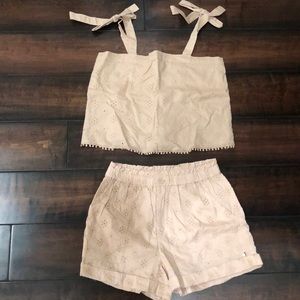 Light pink eyelet tank and matching shorts!